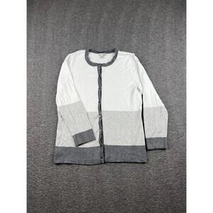 Halogen Women's Color Block Button-Up‎ Cardigan Sweater Size Medium